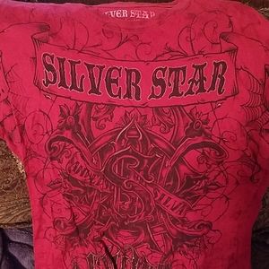 Silver Star Tee Red